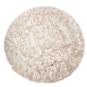 Luxe Home Decor Arlington Faux Sheepskin Circular Rug | 1-Piece | Gradient tan